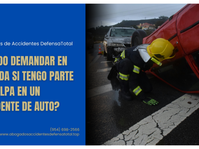 ¿Puedo demandar en Florida si tengo parte de culpa en un accidente de auto?